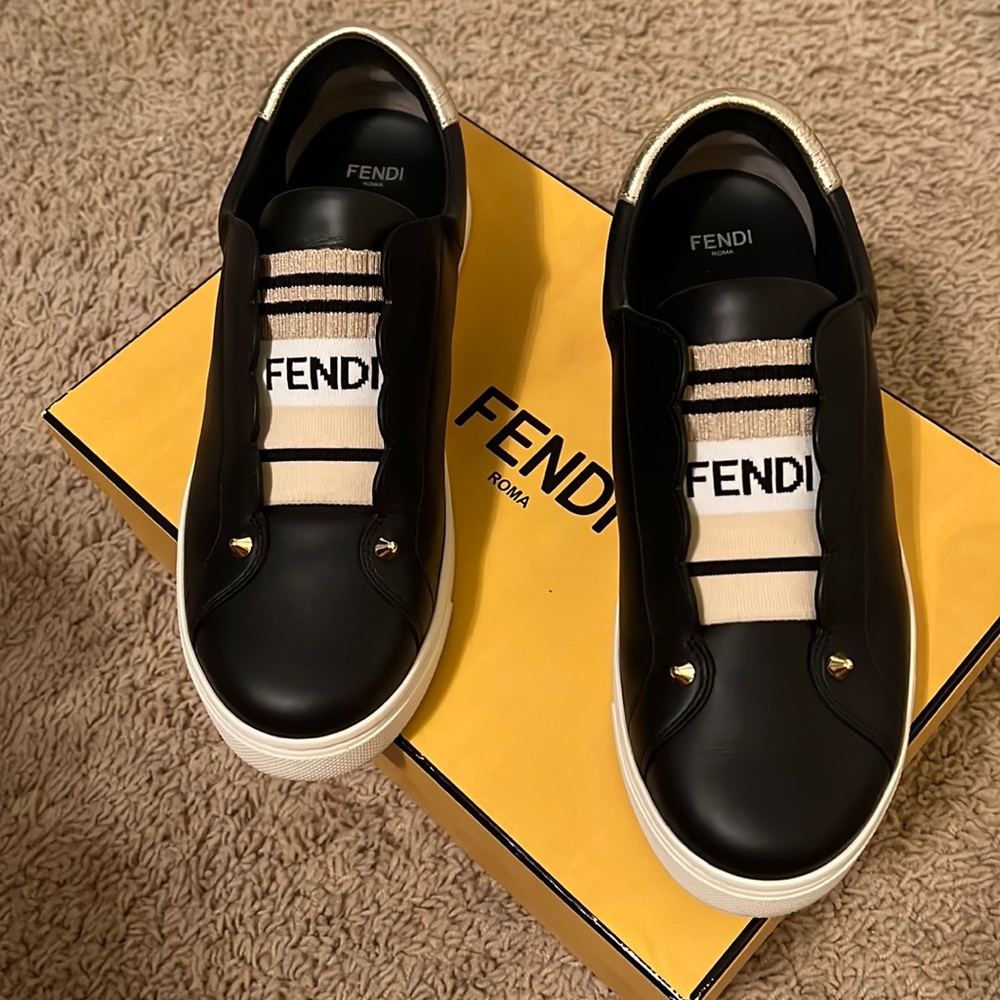 Fendi Rockoko slip-on Leather Sneakers